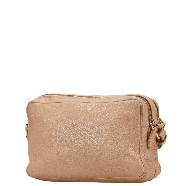 プラダ ショルダーバッグ ベージュ レザー レディース PRADA 【中古】