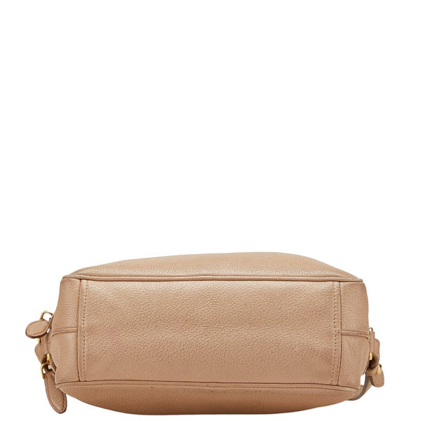 プラダ ショルダーバッグ ベージュ レザー レディース PRADA 【中古】