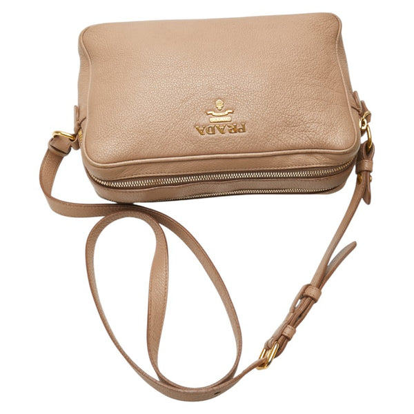プラダ ショルダーバッグ ベージュ レザー レディース PRADA 【中古】