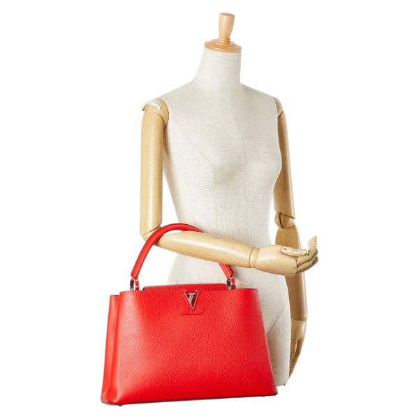 ルイ ヴィトン カプシーヌMM ハンドバッグ M94631 コクリコ レッド レザー レディース LOUIS VUITTON 【中古】