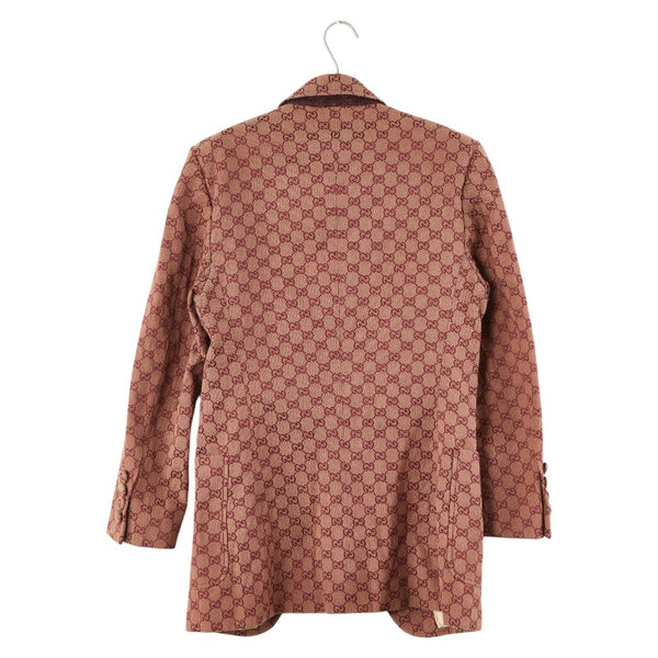 グッチ GGキャンバス テーラードジャケット サイズ：48 563510 ブラウン レッド コットン ポリエステル メンズ GUCCI 【中古】