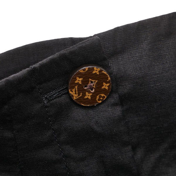 ルイ ヴィトン モノグラム ボタン ショートパンツ サイズ：38 RW191A JMQ FGPA99 ブラック リネン レディース LOUIS VUITTON 【中古】