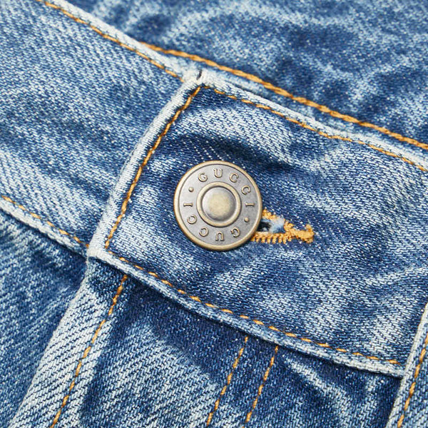 グッチ デニムパンツ スキニー サイズ：34 774079 ライトブルー コットン メンズ GUCCI 【中古】