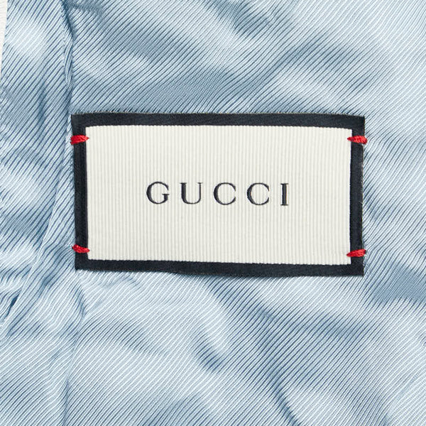 グッチ ビー 蜂 エンブロイダリー テーラードジャケット サイズ：48 527923 ネイビー マルチカラー コットン メンズ GUCCI 【中古】