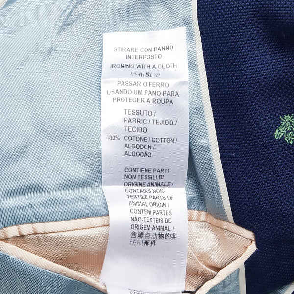 グッチ ビー 蜂 エンブロイダリー テーラードジャケット サイズ：48 527923 ネイビー マルチカラー コットン メンズ GUCCI 【中古】