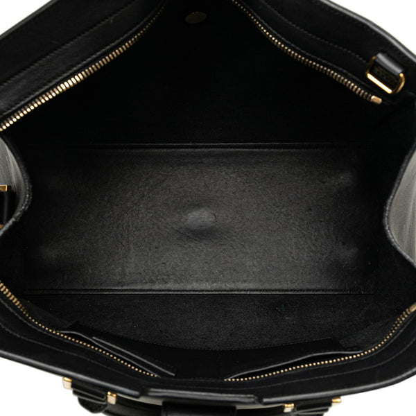 サンローラン Yライン プチカバス ハンドバッグ ショルダーバッグ 2WAY 311210 ブラック ゴールド レザー レディース SAINT LAURENT 【中古】