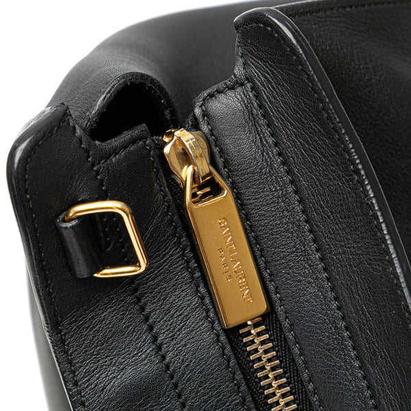 サンローラン Yライン プチカバス ハンドバッグ ショルダーバッグ 2WAY 311210 ブラック ゴールド レザー レディース SAINT LAURENT 【中古】