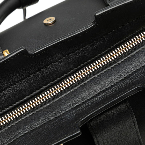 サンローラン Yライン プチカバス ハンドバッグ ショルダーバッグ 2WAY 311210 ブラック ゴールド レザー レディース SAINT LAURENT 【中古】