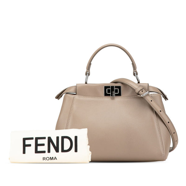フェンディ セレリア ミニピーカブー ハンドバッグ ショルダーバッグ 2WAY 8BN244 グレージュ レザー レディース FENDI 【中古】