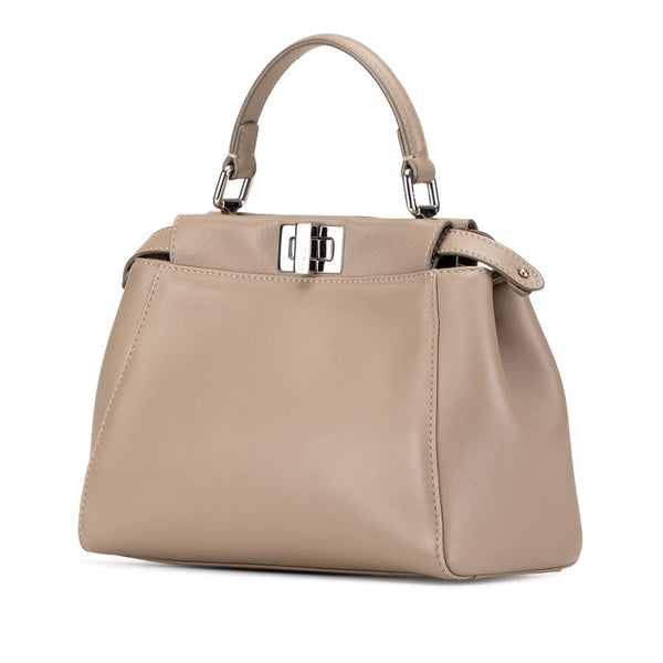 フェンディ セレリア ミニピーカブー ハンドバッグ ショルダーバッグ 2WAY 8BN244 グレージュ レザー レディース FENDI 【中古】