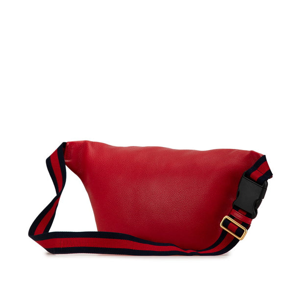 グッチ ロゴプリント ウエストバッグ ボディバッグ 530412 レッド グリーン マルチカラー レザー レディース GUCCI 【中古】