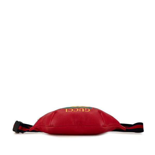 グッチ ロゴプリント ウエストバッグ ボディバッグ 530412 レッド グリーン マルチカラー レザー レディース GUCCI 【中古】