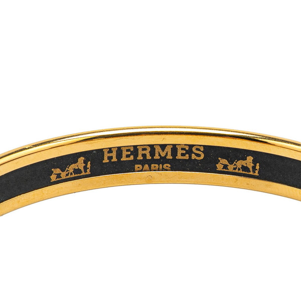 エルメス エマイユPM 七宝焼き バングル ゴールド レッド メッキ レディース HERMES 【中古】