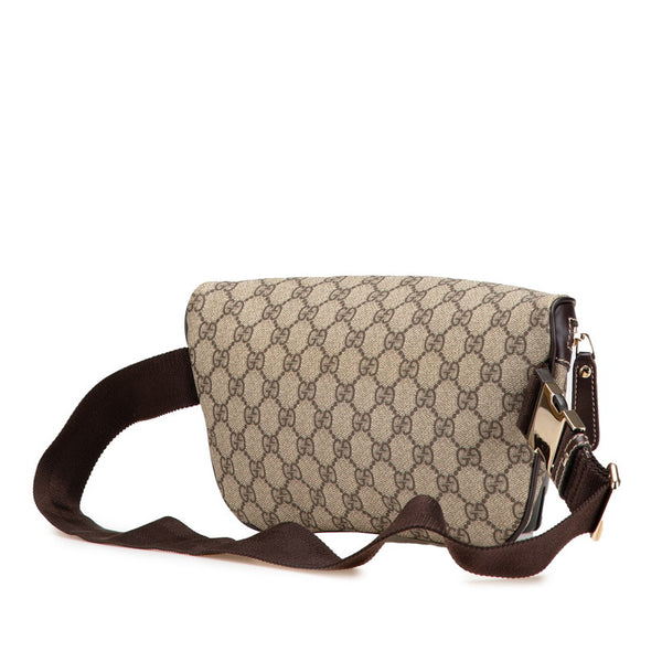 グッチ GGスプリーム ボディバッグ ウエストバッグ 233269 ベージュ ブラウン PVC レザー レディース GUCCI 【中古】