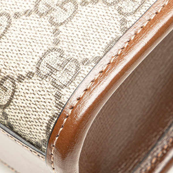 グッチ GGスプリーム インターロッキングG ミニ ハンドバッグ ショルダーバッグ 2WAY 671623 ベージュ ブラウン PVC レザー レディース GUCCI 【中古】