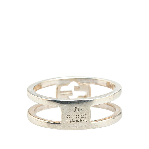 グッチ インターロッキングG オープンバンド リング 指輪 #9 SV925 シルバー レディース GUCCI 【中古】