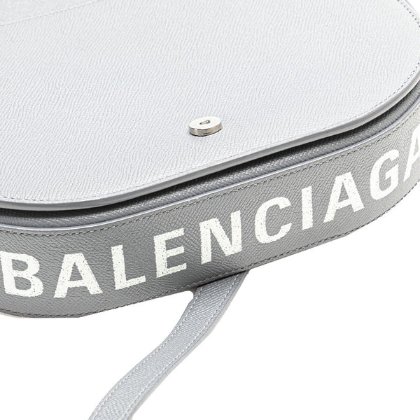 バレンシアガ ヴィル デイバッグ 斜め掛け ショルダーバッグ 542207 グレー レザー レディース BALENCIAGA 【中古】