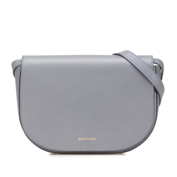 バレンシアガ ヴィル デイバッグ 斜め掛け ショルダーバッグ 542207 グレー レザー レディース BALENCIAGA 【中古】