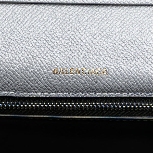 バレンシアガ ヴィル デイバッグ 斜め掛け ショルダーバッグ 542207 グレー レザー レディース BALENCIAGA 【中古】