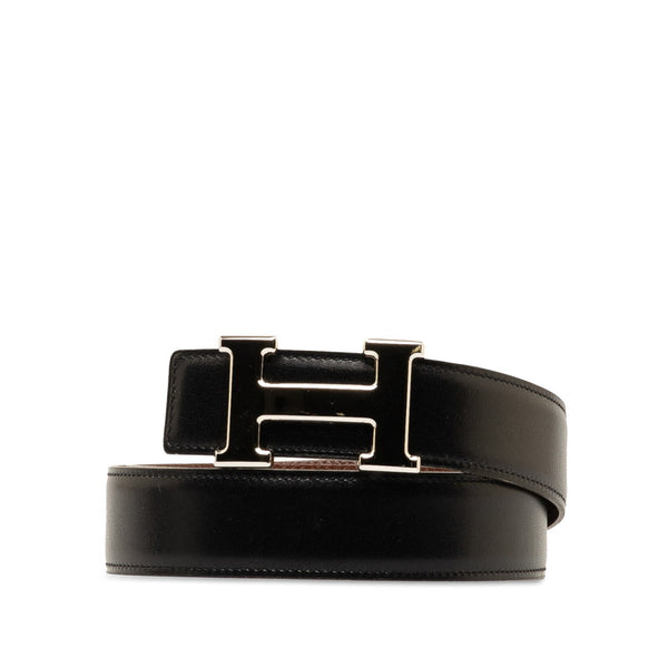 エルメス コンスタンス H リバーシブル ベルト 70 ブラック ブラウン シルバー レザー レディース HERMES 【中古】