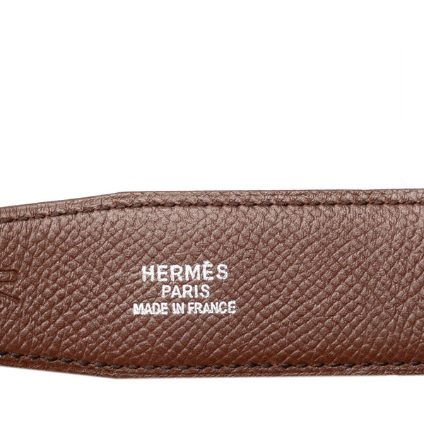 エルメス コンスタンス H リバーシブル ベルト 70 ブラック ブラウン シルバー レザー レディース HERMES 【中古】