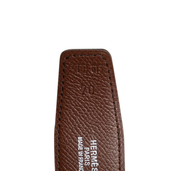 エルメス コンスタンス H リバーシブル ベルト 70 ブラック ブラウン シルバー レザー レディース HERMES 【中古】