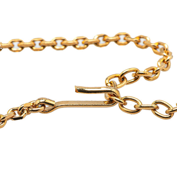 シャネル ココマーク ラウンド ネックレス ゴールド ブラック メッキ プラスチック レディース CHANEL 【中古】