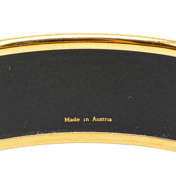 エルメス エマイユ ベルト モチーフ バングル ゴールド ブラック マルチカラー メッキ レディース HERMES 【中古】