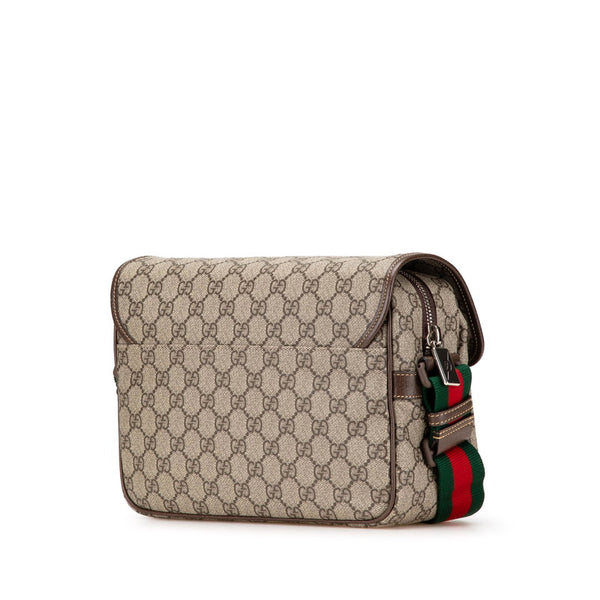 グッチ GGスプリーム シェリーライン ショルダーバッグ 760123 ブラウン PVC レザー レディース GUCCI 【中古】