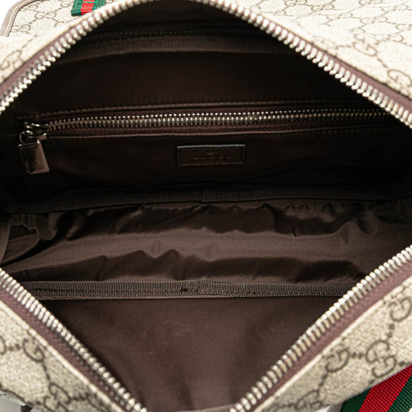 グッチ GGスプリーム シェリーライン ショルダーバッグ 760123 ブラウン PVC レザー レディース GUCCI 【中古】