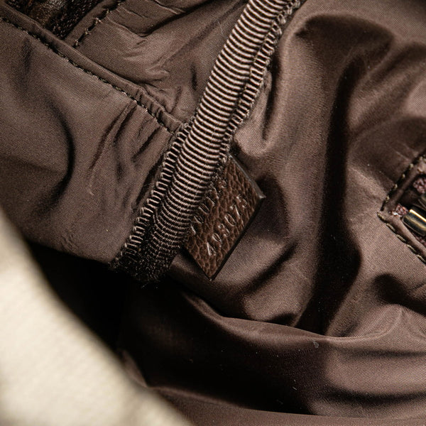 グッチ GGスプリーム シェリーライン ショルダーバッグ 760123 ブラウン PVC レザー レディース GUCCI 【中古】