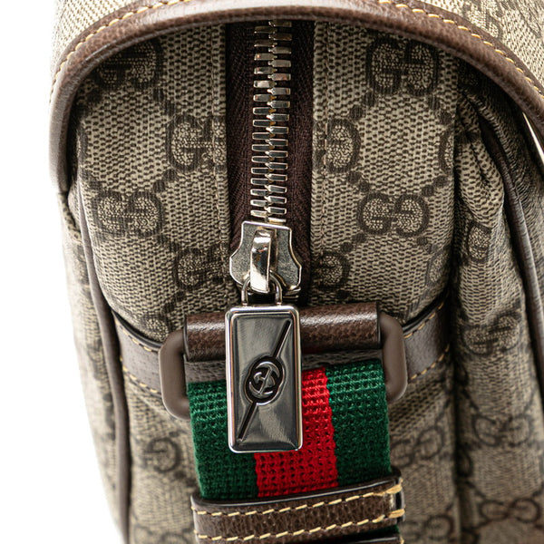 グッチ GGスプリーム シェリーライン ショルダーバッグ 760123 ブラウン PVC レザー レディース GUCCI 【中古】