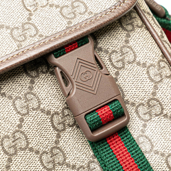 グッチ GGスプリーム シェリーライン ショルダーバッグ 760123 ブラウン PVC レザー レディース GUCCI 【中古】