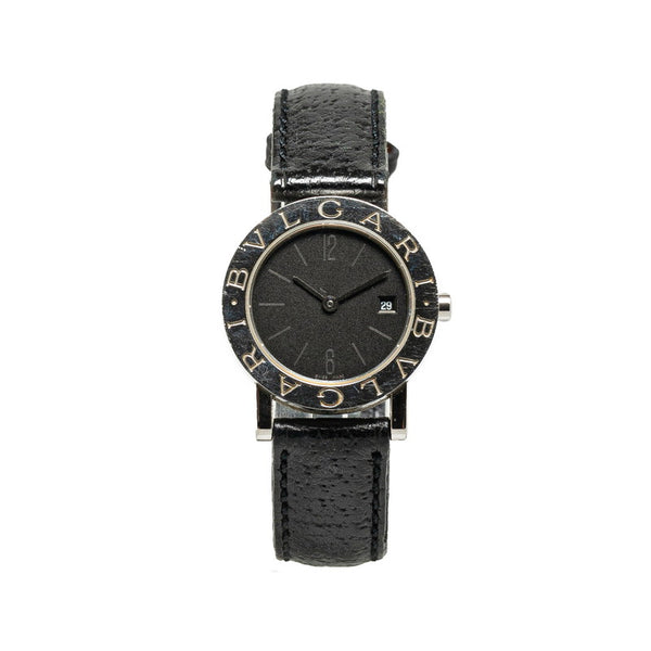 ブルガリ ブルガリブルガリ 腕時計 BB26SL クオーツ ブラック文字盤 ステンレススチール レザー レディース BVLGARI 【中古】