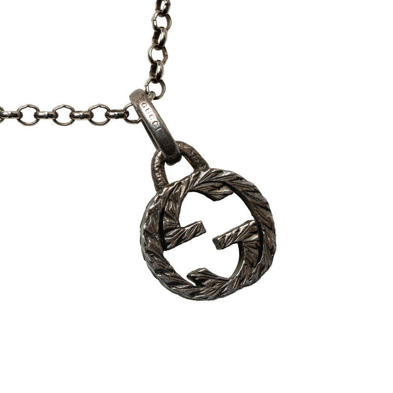 グッチ インターロッキングG ネックレス 455307 シルバー メタル メンズ GUCCI 【中古】