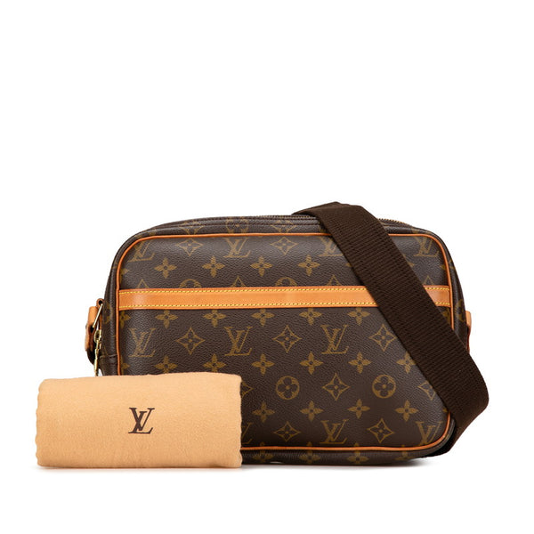 ルイ ヴィトン モノグラム  リポーターPM 斜め掛け ショルダーバッグ  M45254 ブラウン PVC レザー レディース LOUIS VUITTON 【中古】