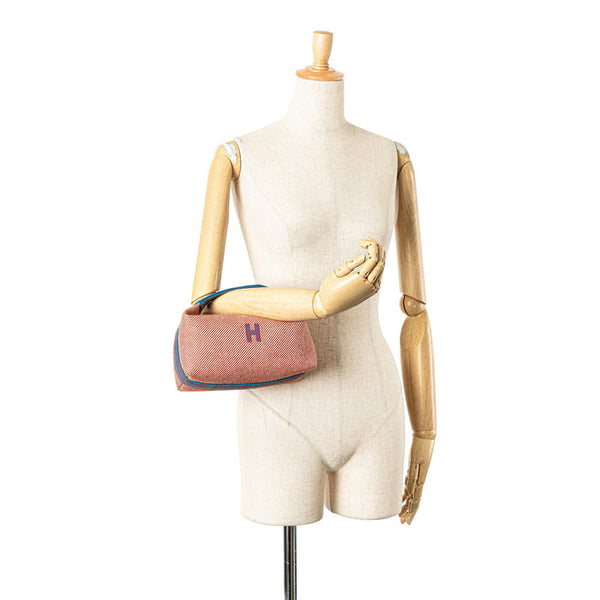 エルメス ブリッドアブラックPM Hナッテ ハンドバッグ トメット オレンジ ダークブルー ホワイト トワルアッシュ レディース HERMES 【中古】