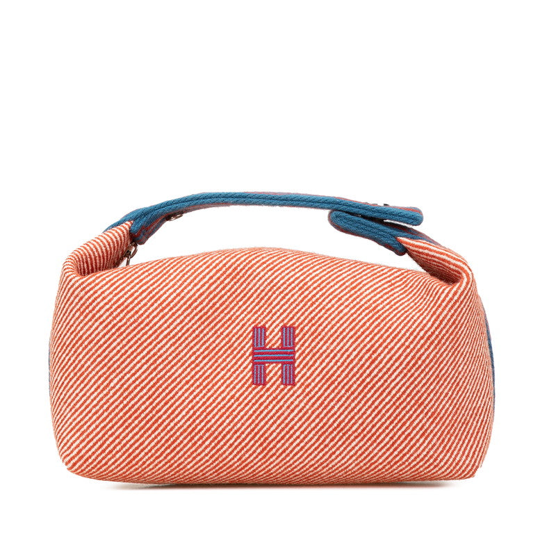 エルメス ブリッドアブラックPM Hナッテ ハンドバッグ トメット オレンジ ダークブルー ホワイト トワルアッシュ レディース HERMES 【中古】