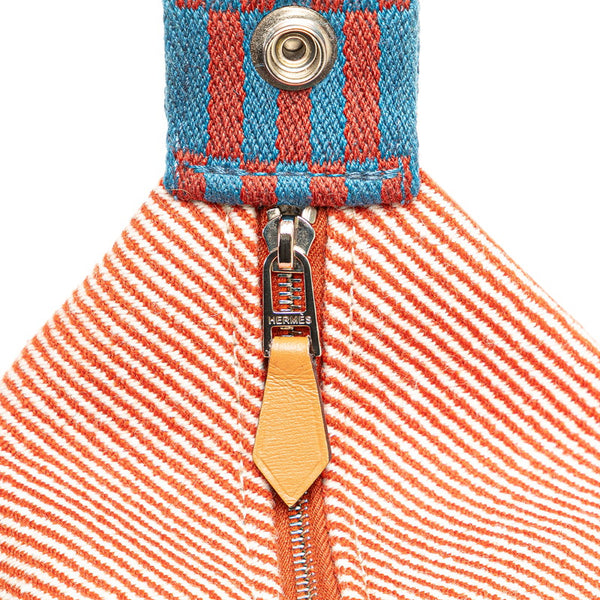 エルメス ブリッドアブラックPM Hナッテ ハンドバッグ トメット オレンジ ダークブルー ホワイト トワルアッシュ レディース HERMES 【中古】