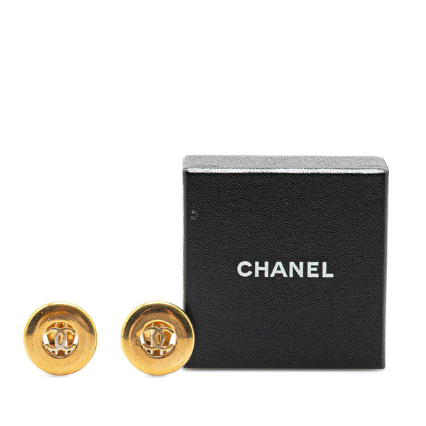 シャネル ヴィンテージ ココマーク ラウンド サークル イヤリング ゴールド メッキ レディース CHANEL 【中古】