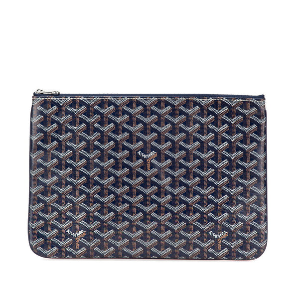 ゴヤール セナMM クラッチバッグ セカンドバッグ ネイビー マルチカラー PVC メンズ GOYARD 【中古】