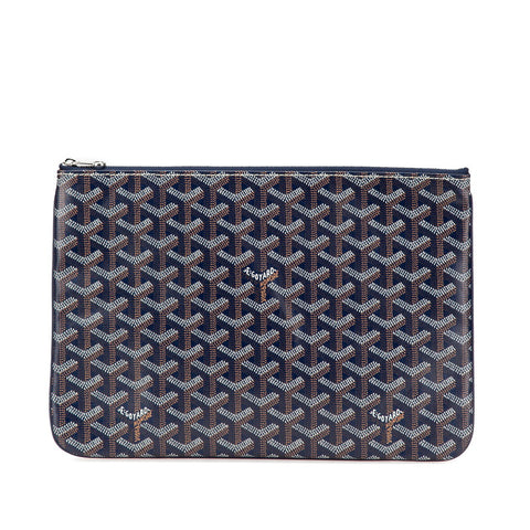ゴヤール セナMM クラッチバッグ セカンドバッグ ネイビー マルチカラー PVC メンズ GOYARD 【中古】