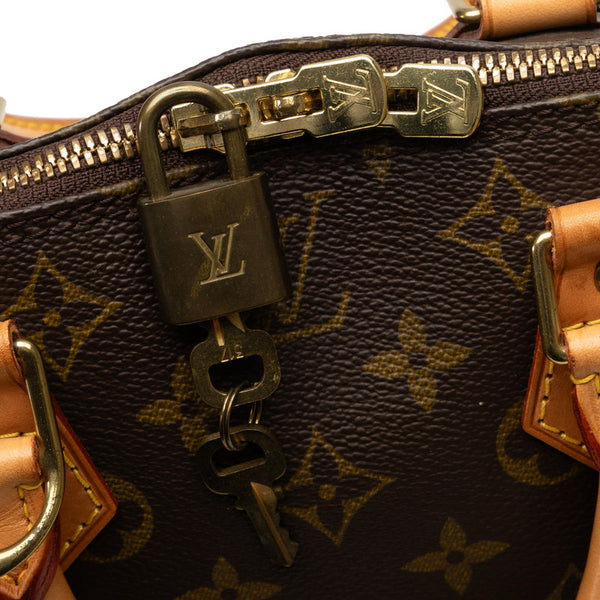 ルイ ヴィトン モノグラム アルマ ハンドバッグ M51130 ブラウン PVC レザー レディース LOUIS VUITTON 【中古】