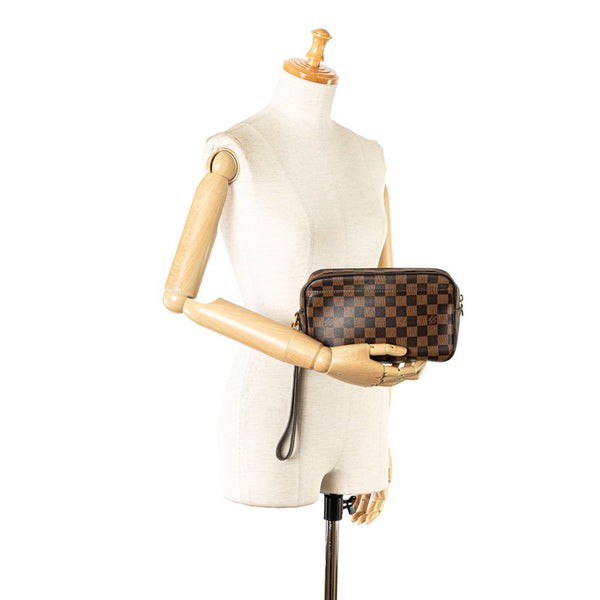 ルイ ヴィトン ダミエ ポシェット サンポール セカンドバッグ N41219 ブラウン PVC レザー レディース LOUIS VUITTON 【中古】