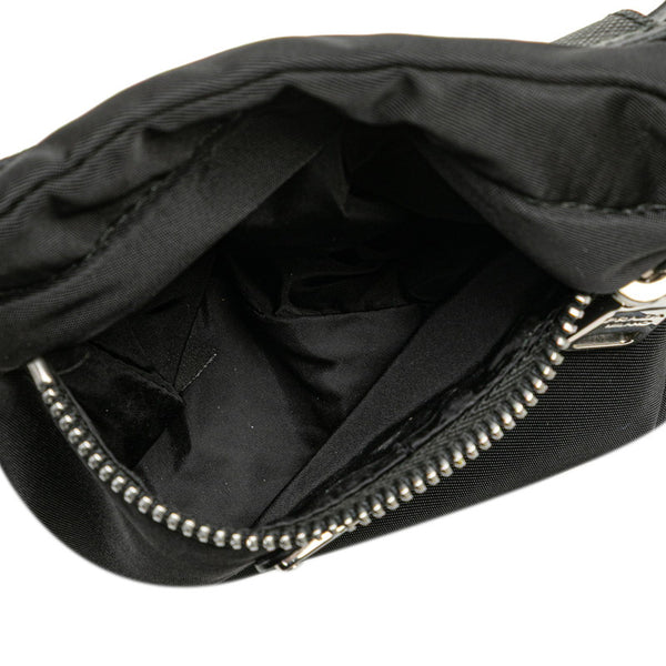 プラダ チェーン付き ベルトバッグ ボディバッグ 38/95 2CN212 ブラック ナイロン メンズ PRADA 【中古】