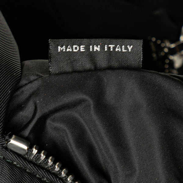プラダ チェーン付き ベルトバッグ ボディバッグ 38/95 2CN212 ブラック ナイロン メンズ PRADA 【中古】