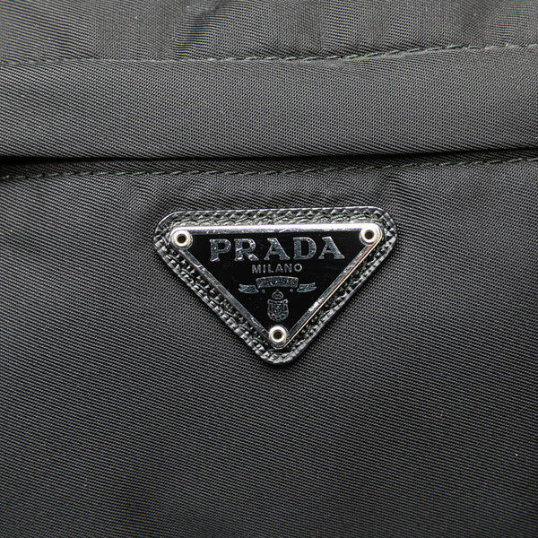 プラダ チェーン付き ベルトバッグ ボディバッグ 38/95 2CN212 ブラック ナイロン メンズ PRADA 【中古】