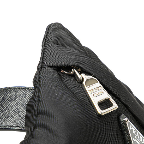 プラダ チェーン付き ベルトバッグ ボディバッグ 38/95 2CN212 ブラック ナイロン メンズ PRADA 【中古】
