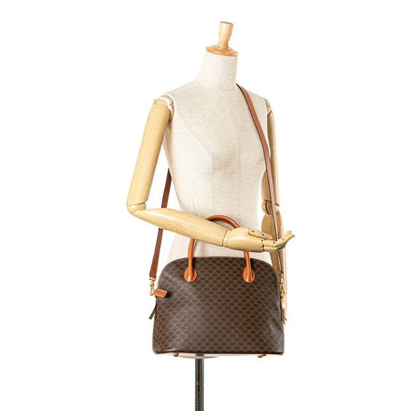 セリーヌ マカダム ハンドバッグ ショルダーバッグ 2WAY ブラウン PVC レザー レディース CELINE 【中古】