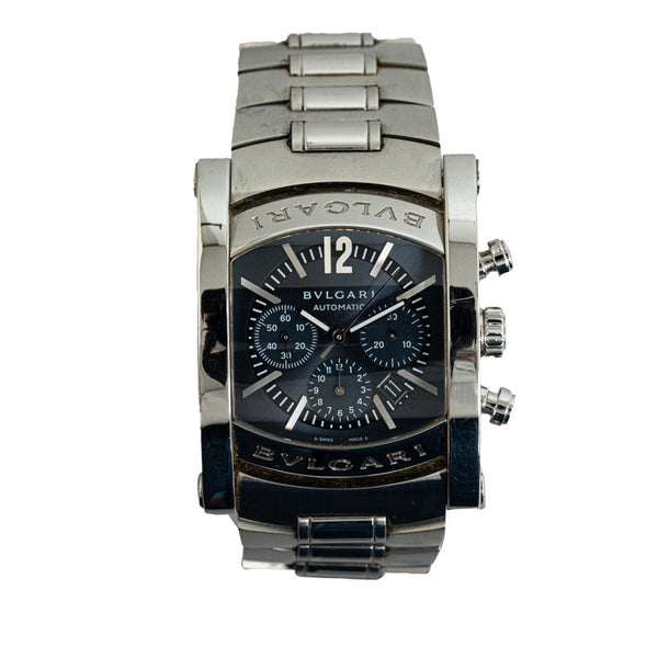 ブルガリ アショーマ 腕時計 AA44SCH 自動巻き ネイビー文字盤 ステンレススチール メンズ BVLGARI 【中古】